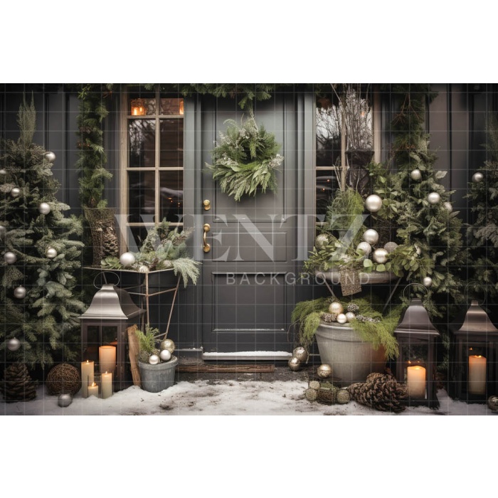 Fabric Photography Background Christmas Facade / Backdrop 5171