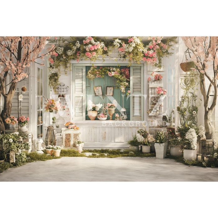 Fabric Photography Background Easter House / Backdrop 5694