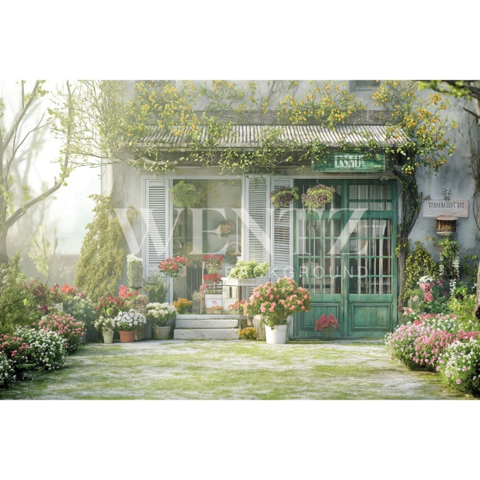 Fabric Photography Background Easter House / Backdrop 5706