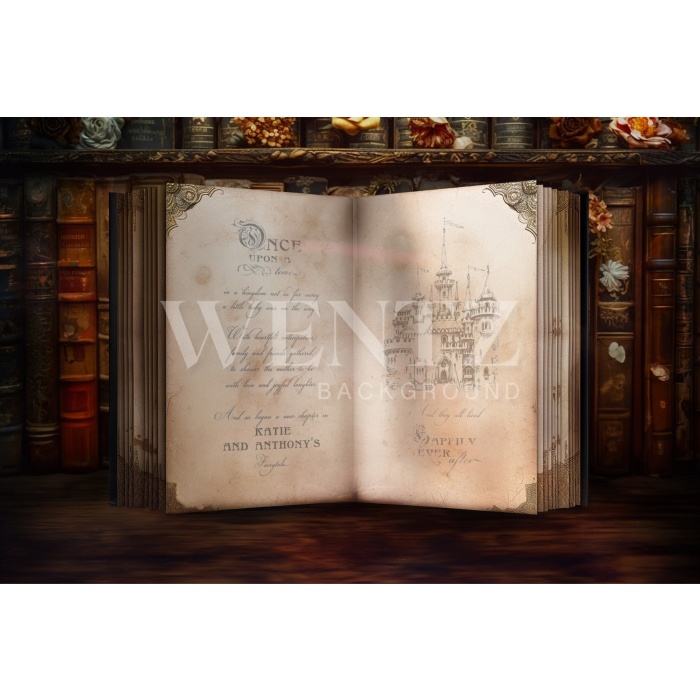 Fabric Photography Background Set with Books / Backdrop 5713