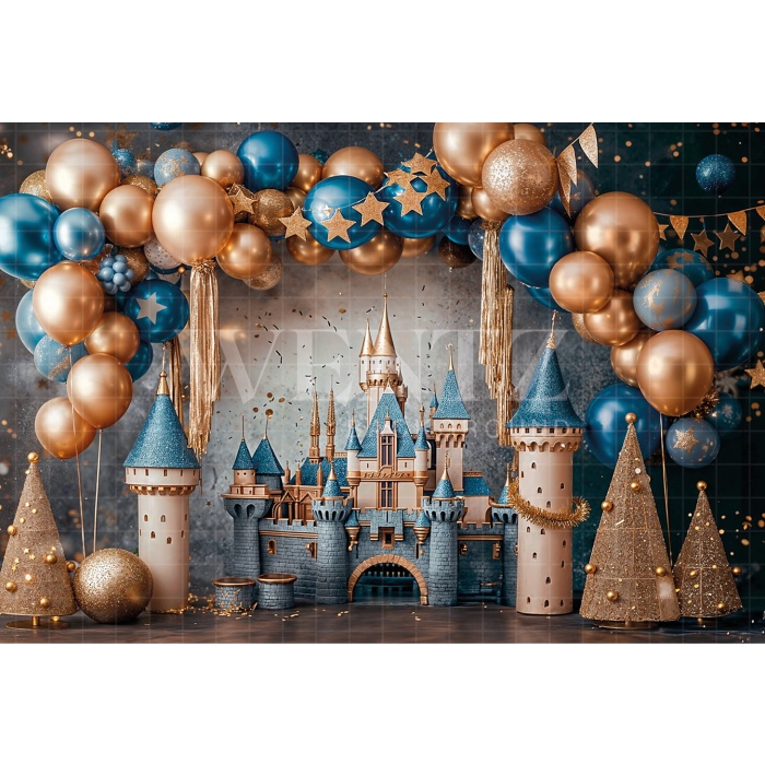 Fabric Photography Background Castle Smash the Cake / Backdrop 6198