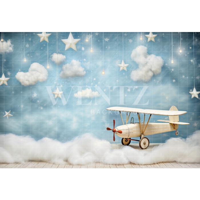 Fabric Photography Background Children's Day Airplane / Backdrop 6385