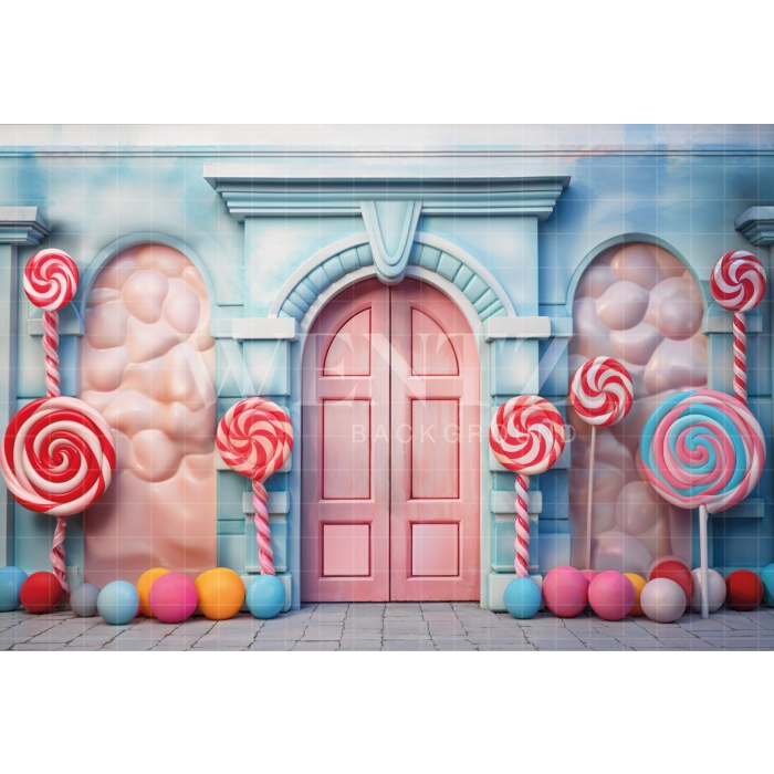 Fabric Photography Background Children's Day Candy Store / Backdrop 6392