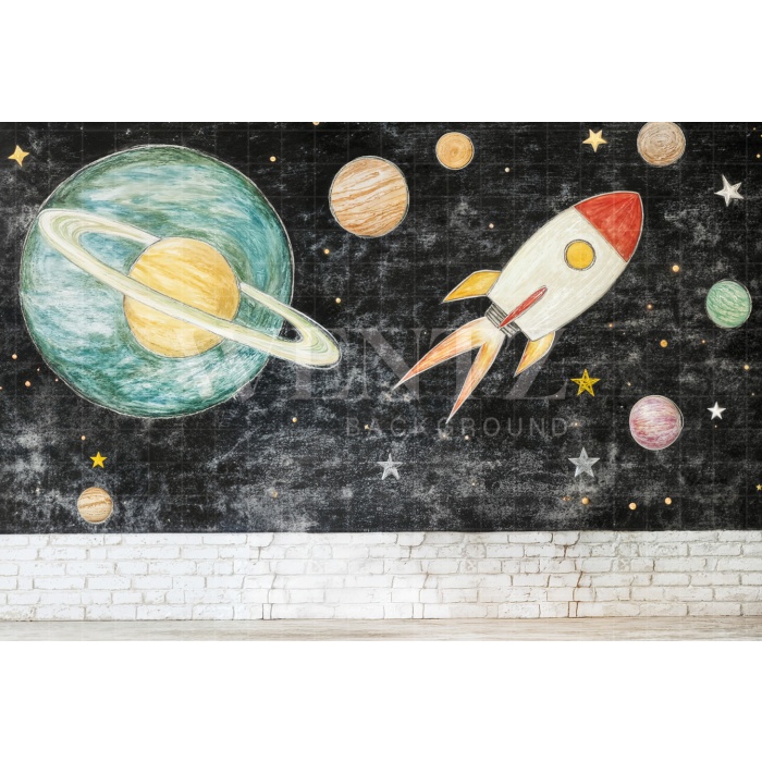 Fabric Photography Background Rocket Children's Day / Backdrop 6424