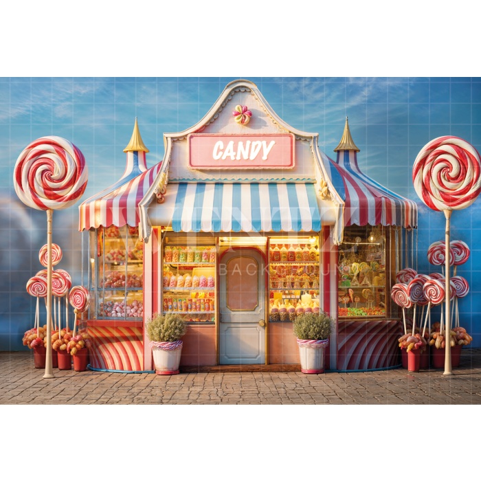 Fabric Photography Background Children's Day Candy Store / Backdrop 6427