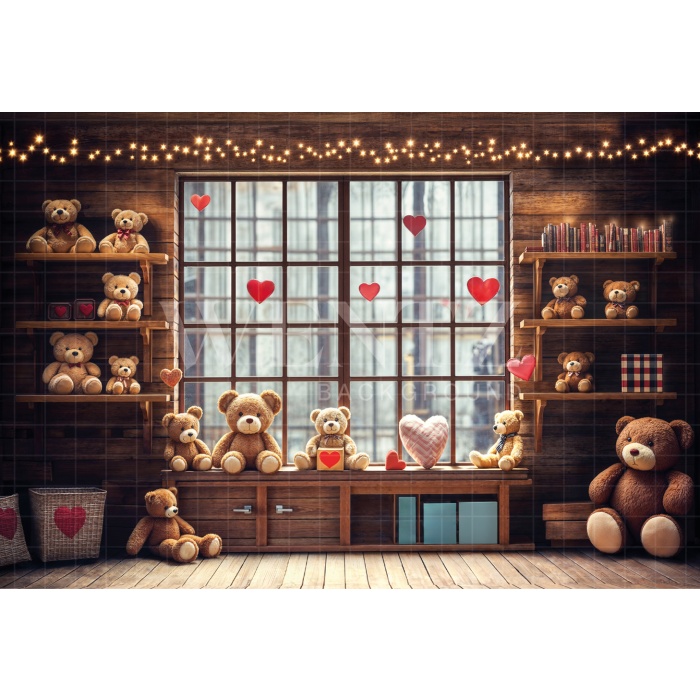 Fabric Photography Background Children's Day Bears / Backdrop 6430