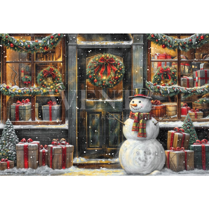 Fabric Photography Background Christmas Gift Store / Backdrop 6241