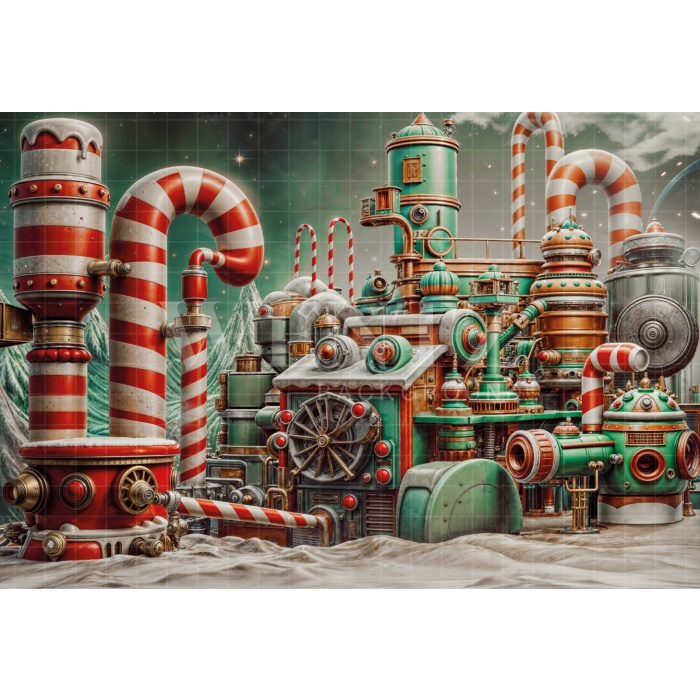 Fabric Photography Background Christmas Factory / Backdrop 6263