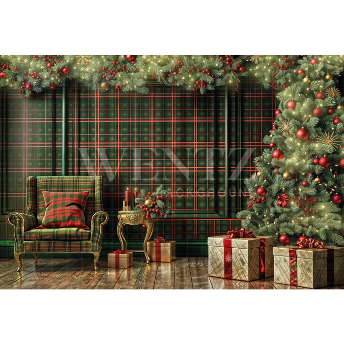 Fabric Photography Background Christmas Room / Backdrop 6281