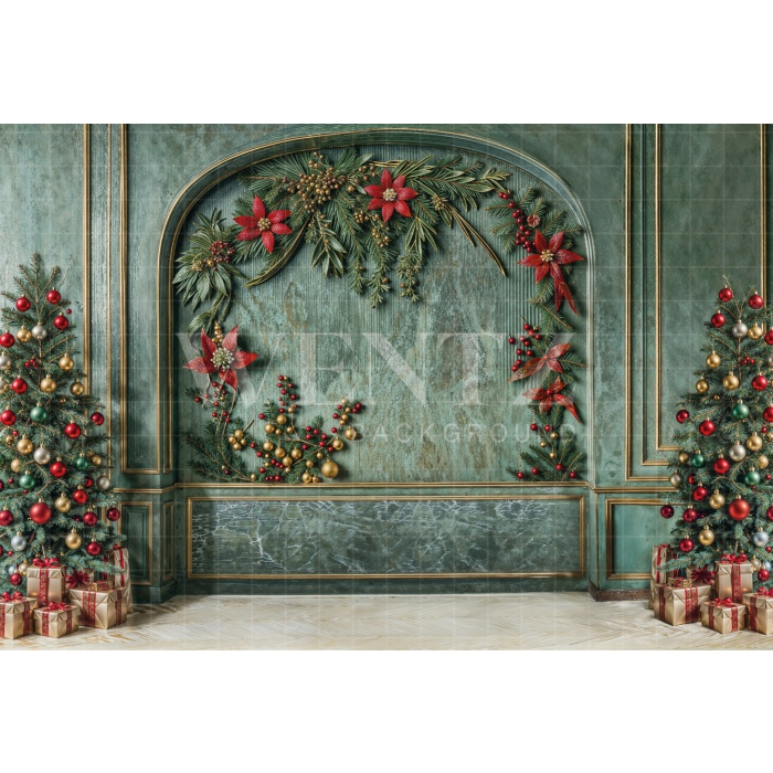 Fabric Photography Background Christmas Room / Backdrop 6307