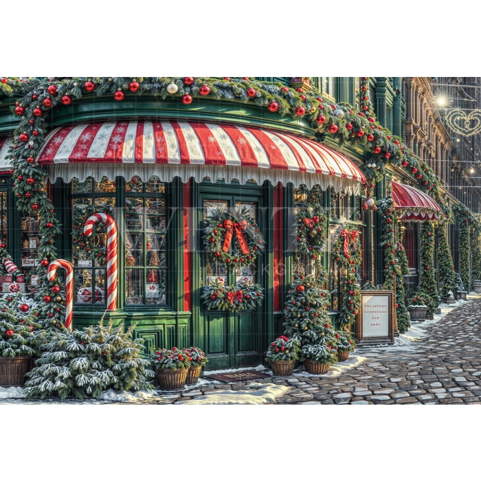 Fabric Photography Background Christmas Store / Backdrop 6402