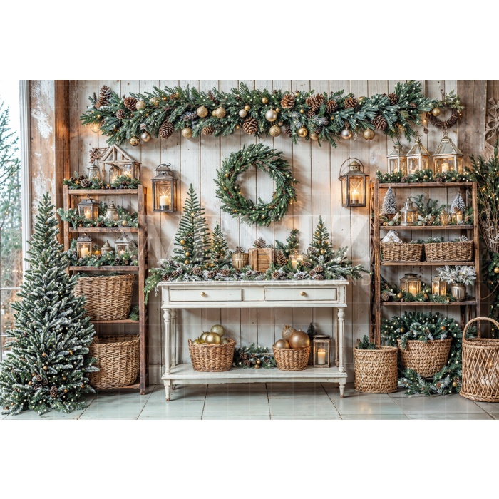 Fabric Photography Background Christmas / Backdrop 6446