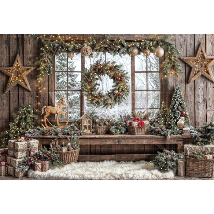 Fabric Photography Background Christmas / Backdrop 6448