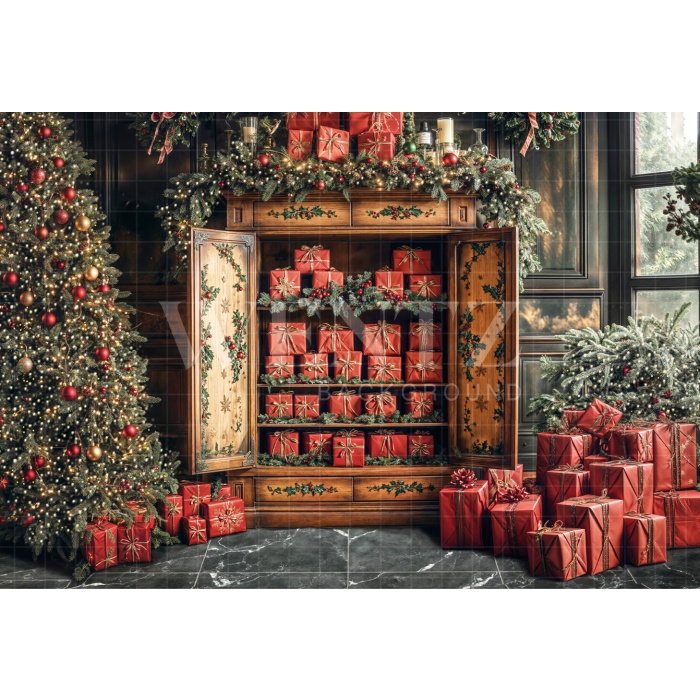 Fabric Photography Background Christmas / Backdrop 6453