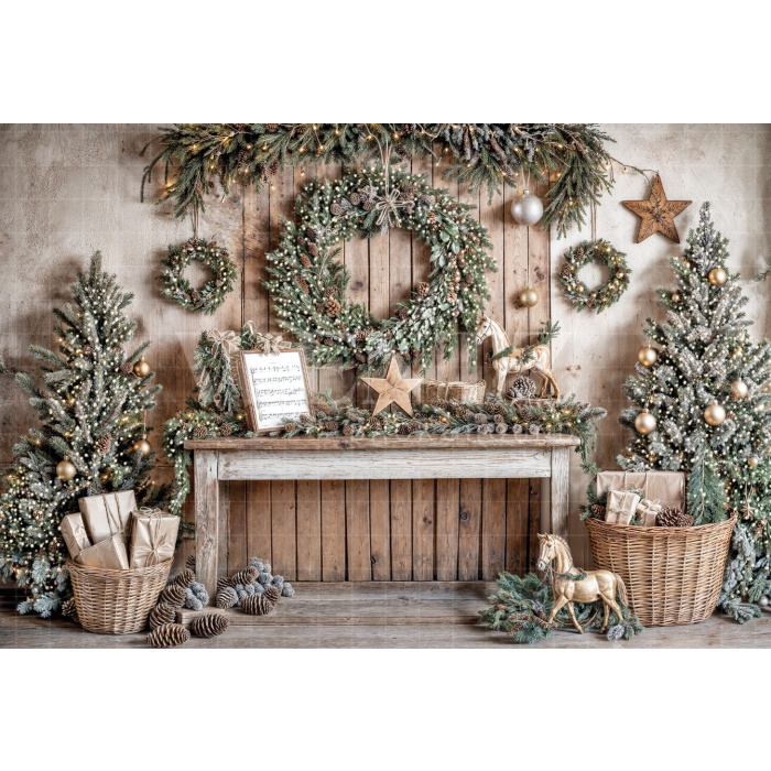 Fabric Photography Background Christmas / Backdrop 6463