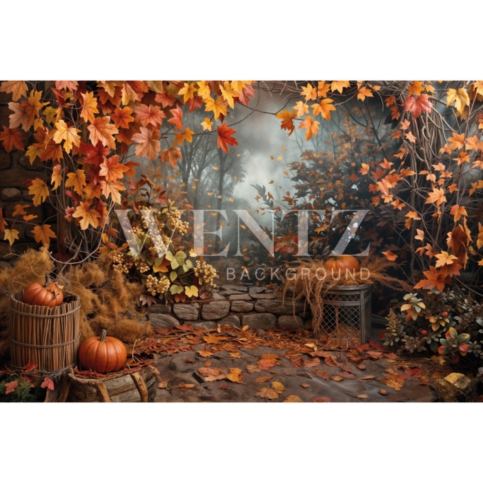 Fabric Photography Background Autumn Garden / Backdrop 5938