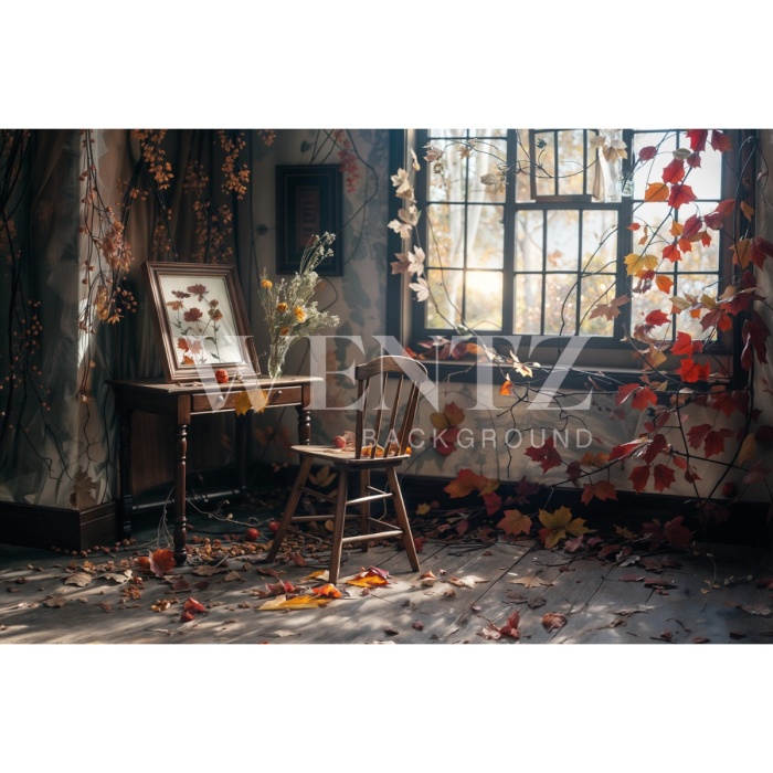 Fabric Photography Background Fall Room / Backdrop 5927