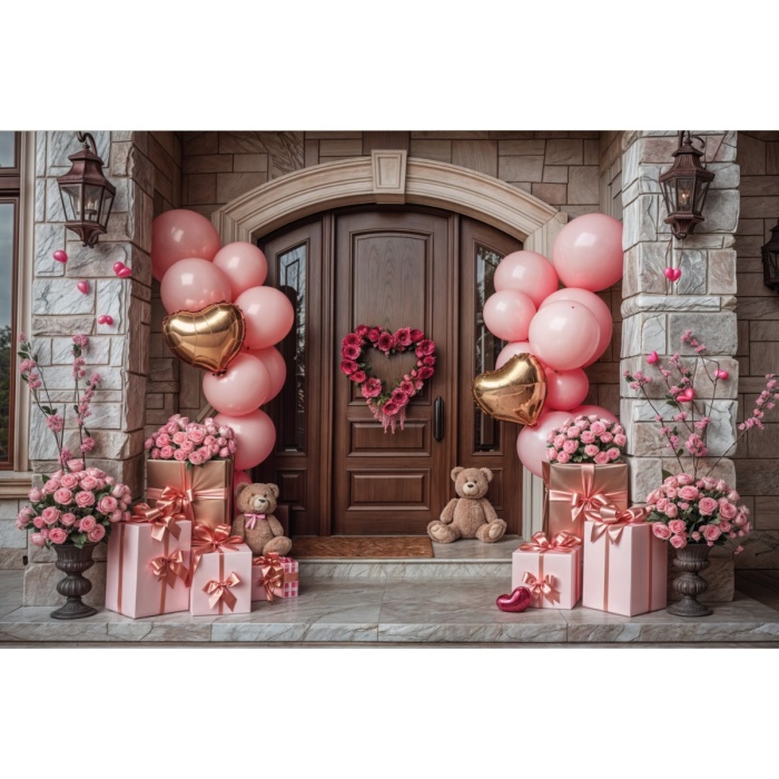 Fabric Photography Background Valentine's Day Romantic Facade / Backdrop 5996