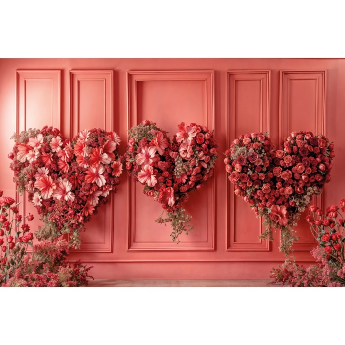 Fabric Photography Background Valentine's Day Boiserie / Backdrop 6012