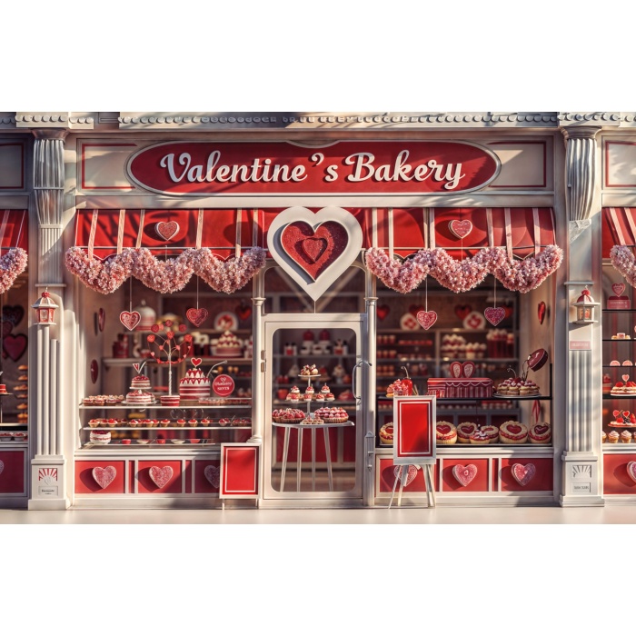 Fabric Photography Background Valentine's Day Sweet Shop / Backdrop 6061