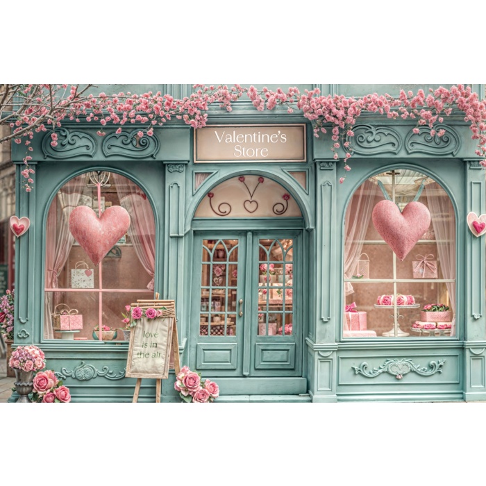 Fabric Photography Background Valentine's Day Gift Shop / Backdrop 6063