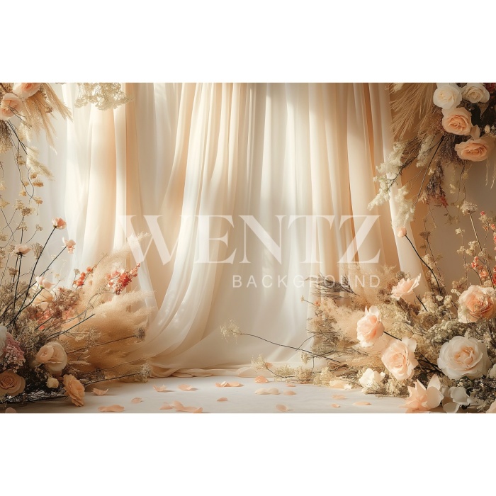 Fabric Photography Background Mother's Day Scenery with Curtains / Backdrop 5861