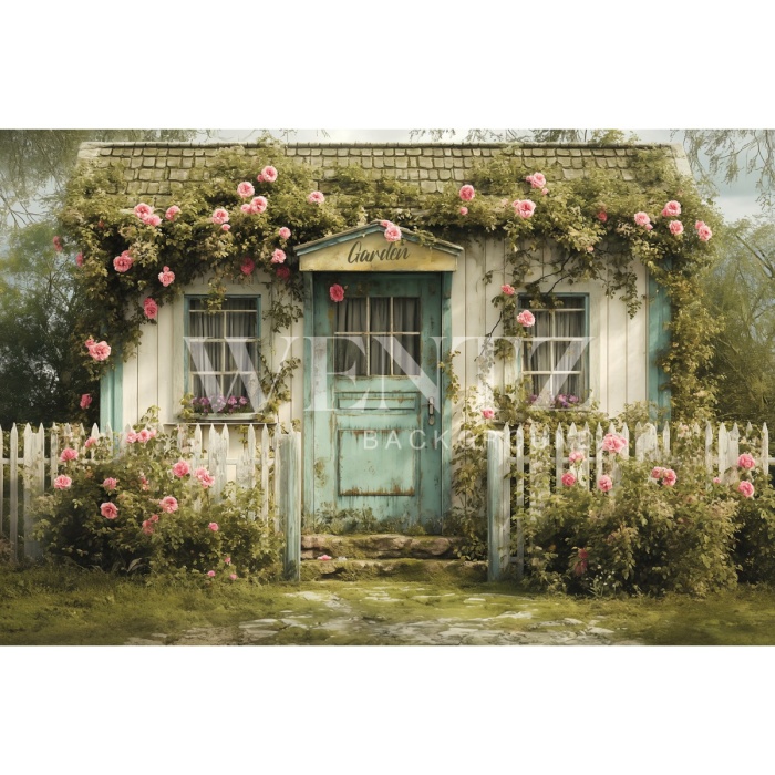 Fabric Photography Background Easter House / Backdrop 5600