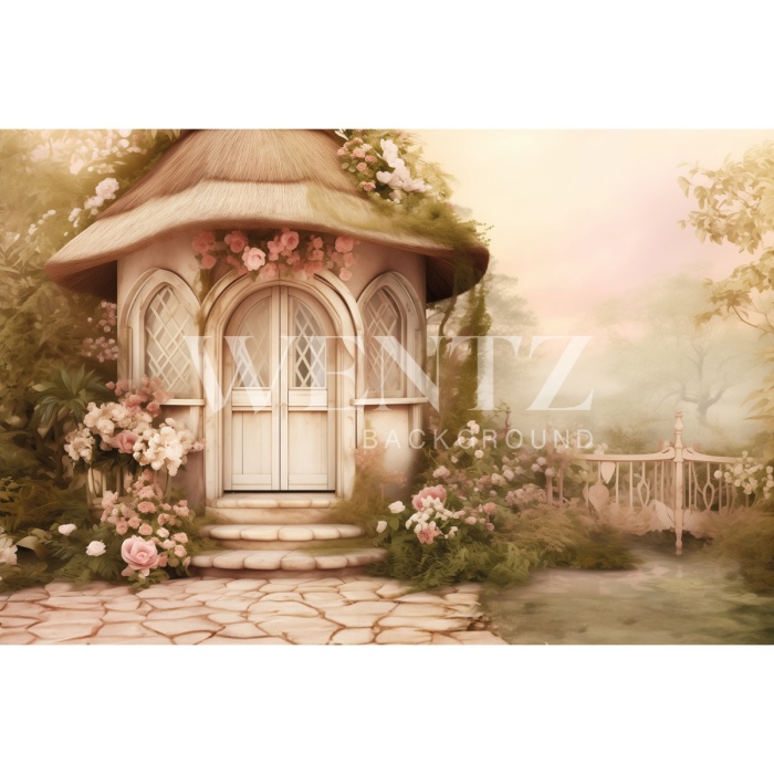 Fabric Photography Background Easter House / Backdrop 5624