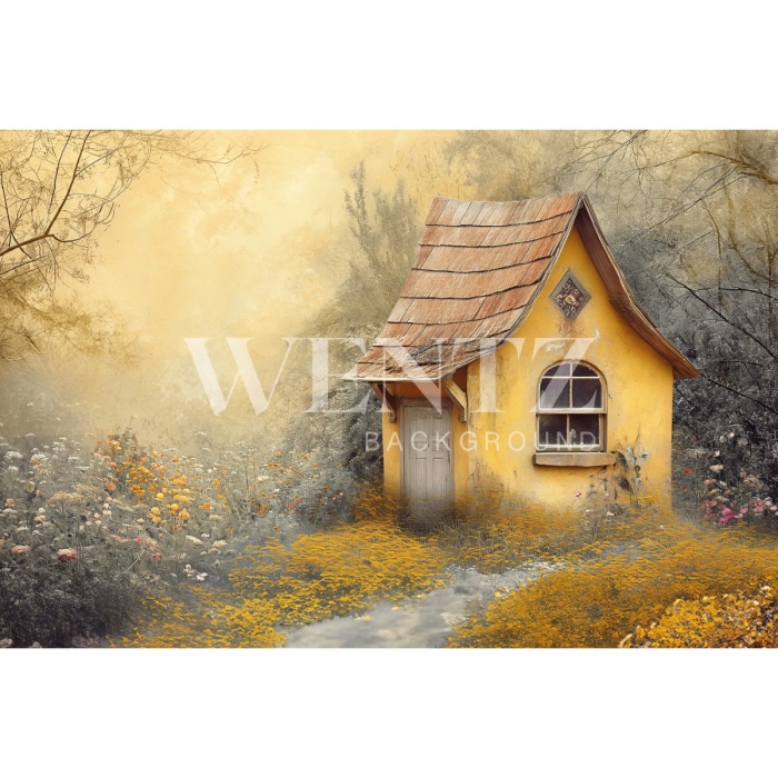 Fabric Photography Background Easter House / Backdrop 5633