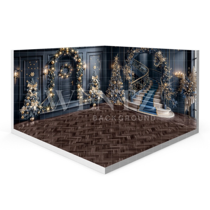 Fabric Photography Background Christmas Living Room Set 3D / WTZ193