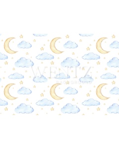 Fabric Photography Background Moon and Clouds / Backdrop 1430