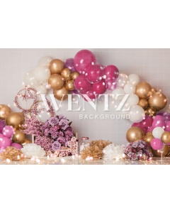 Fabric Photography Background Scenarios Fuchsia and White Balloon / Backdrop 1854