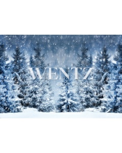 Fabric Photography Background Christmas Frozen Pines / Backdrop 1908