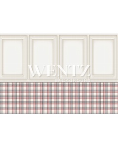 Fabric Photography Background Boiserie and Plaid Wall / Backdrop 1934