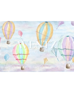 Fabric Photography Background Summer Sky Balloon / Backdrop 1999