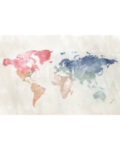 Fabric Photography Background Watercolor World Map / Backdrop 2031