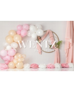 Fabric Photography Background Scenarios Rose Balloon and Flower Circles Newborn / Backdrop 2033