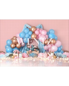 Fabric Photography Background Scenarios Pink and Blue Balloon Newborn / Backdrop 2043