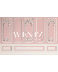 Fabric Photography Background Boiserie White and Pink / Backdrop 2061