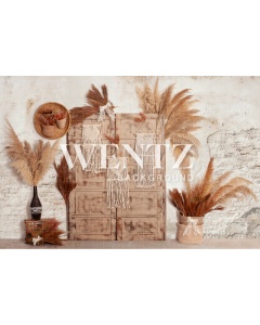 Fabric Photography Background Boho Wall and Door with Macramé / Backdrop 2062