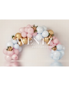 Fabric Photography Background Scenarios Pink Blue and Gold Balloon / Backdrop 2096