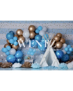 Fabric Photography Background Scenarios Blue Balloon / Backdrop 2126