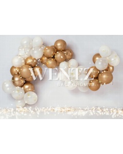 Fabric Photography Background Scenarios White and Gold Balloon / Backdrop 2128