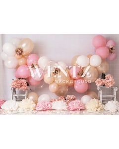 Fabric Photography Background Scenarios Pink and Gold Balloon / Backdrop 2202