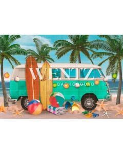 Fabric Photography Background Beach Vacation / Backdrop 2386