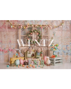 Fabric Photography Background Easter Candy with Door / Backdrop 2413