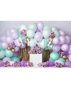 Fabric Photography Background Cake Smash Lilac and Green / Backdrop 2430