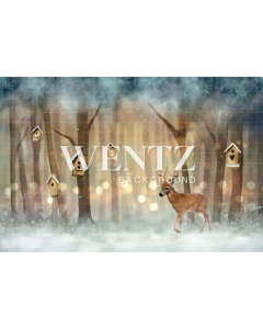 Fabric Photography Background Enchanted Christmas Forest / Backdrop 2462