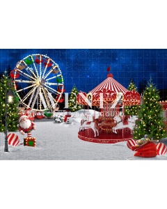 Fabric Photography Background Christmas Park / Backdrop 2464