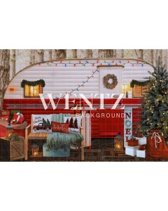 Fabric Photography Background Christmas Caravan / Backdrop 2469